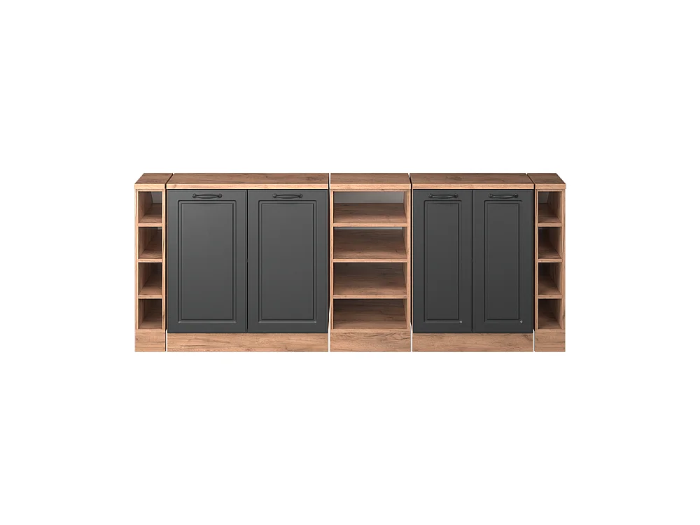 Ensembles de meuble de rangement sous pente anthracite campagne 210x60x81.6 rion