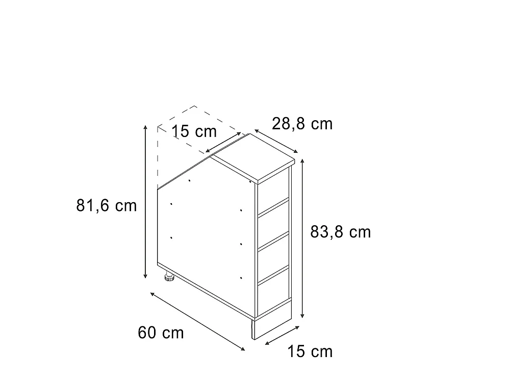 Dachschrägenschrank weiß 15x60x81.8 rion
