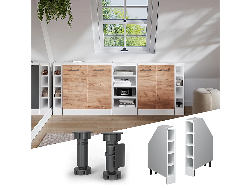 Dachschrägenschrank weiß 15x60x81.8 rion