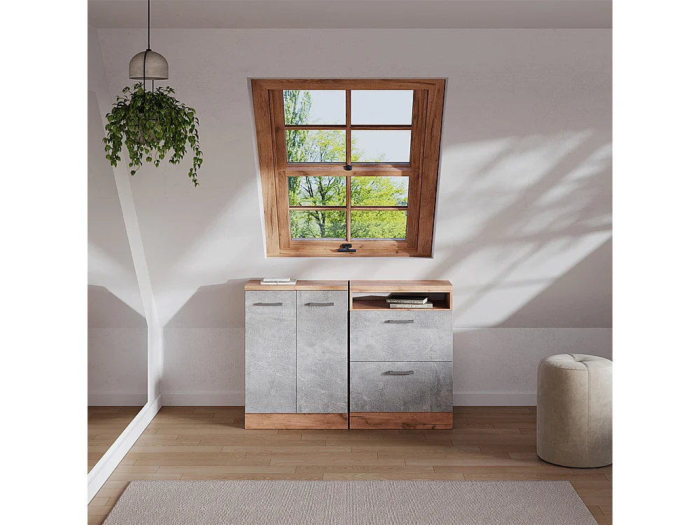 Ensembles de meuble de rangement sous pente béton 120x60x81.6 rion