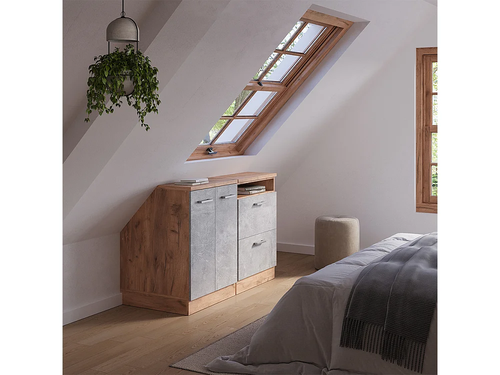 Ensembles de meuble de rangement sous pente béton 120x60x81.6 rion