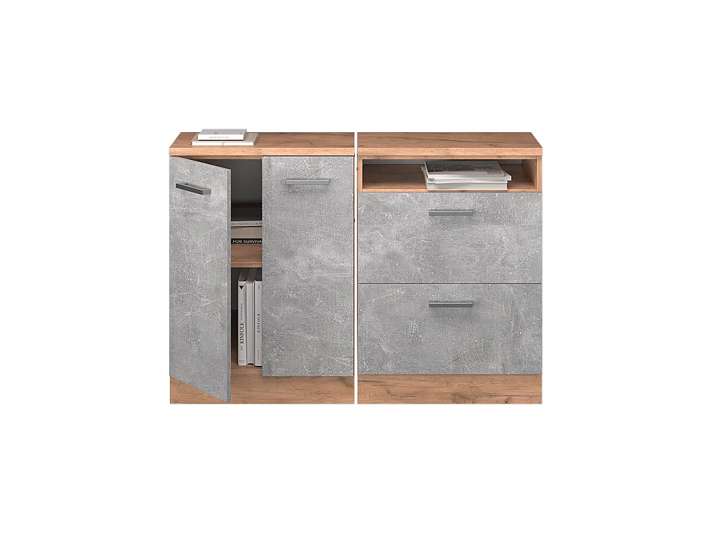 Ensembles de meuble de rangement sous pente béton 120x60x81.6 rion