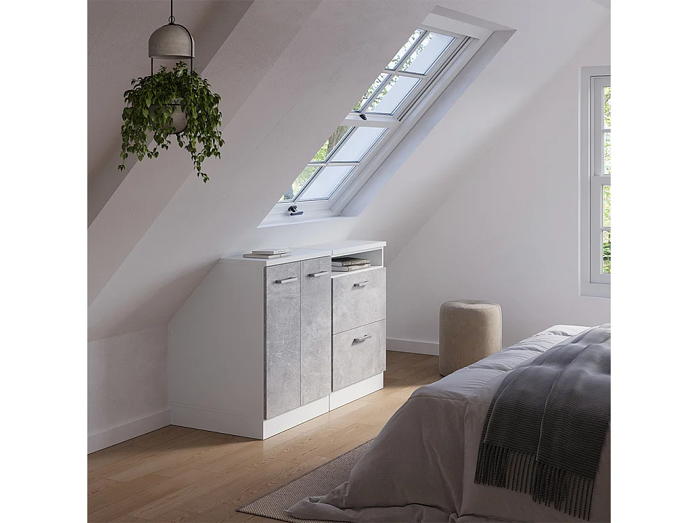 Ensembles de meuble de rangement sous pente béton 120x60x81.6 rion