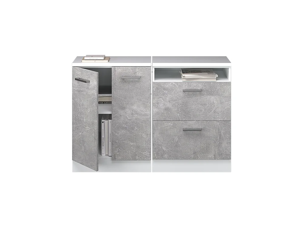 Ensembles de meuble de rangement sous pente béton 120x60x81.6 rion