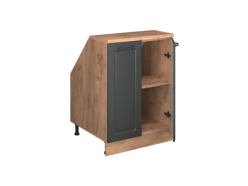 Meuble de rangement sous pente anthracite campagne 60x60x81.6 rion