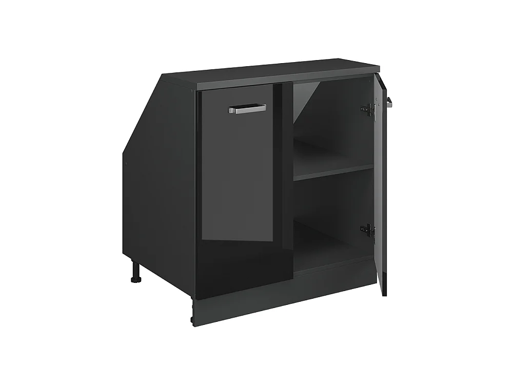 Dachschrägenschrank schwarz hochglanz 80x60x81.6 rion