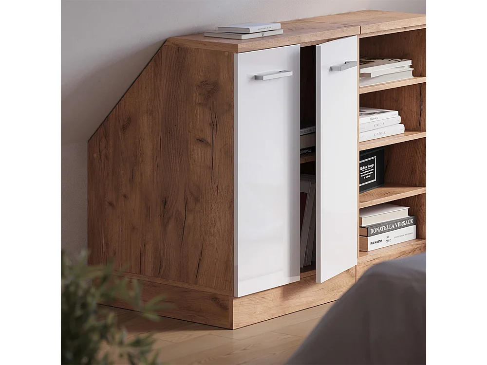 Dachschrägenschrank weiß hochglanz 60x60x81.6 rion