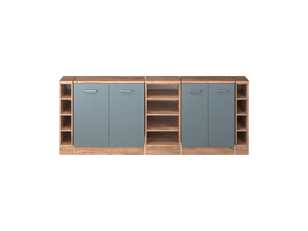 Dachschrägenschrank-Set blau-grau 210x60x81.6 rion