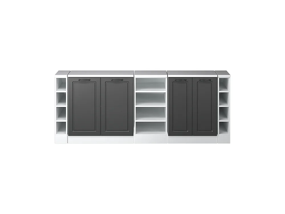 Ensembles de meuble de rangement sous pente anthracite campagne 210x60x81.6 rion
