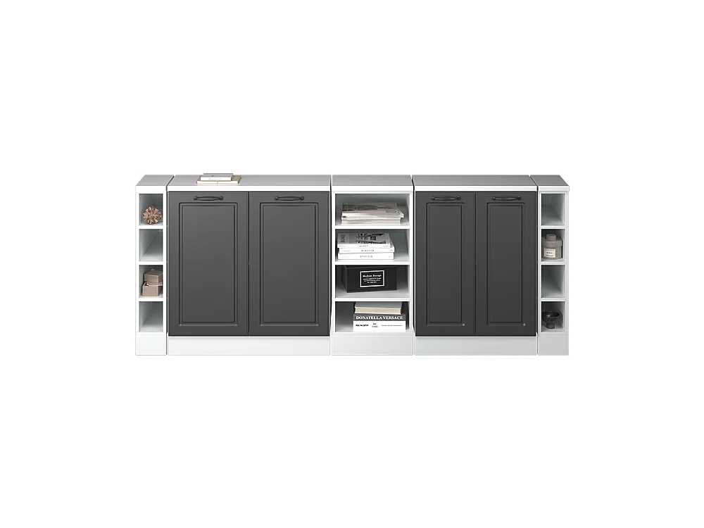 Ensembles de meuble de rangement sous pente anthracite campagne 210x60x81.6 rion