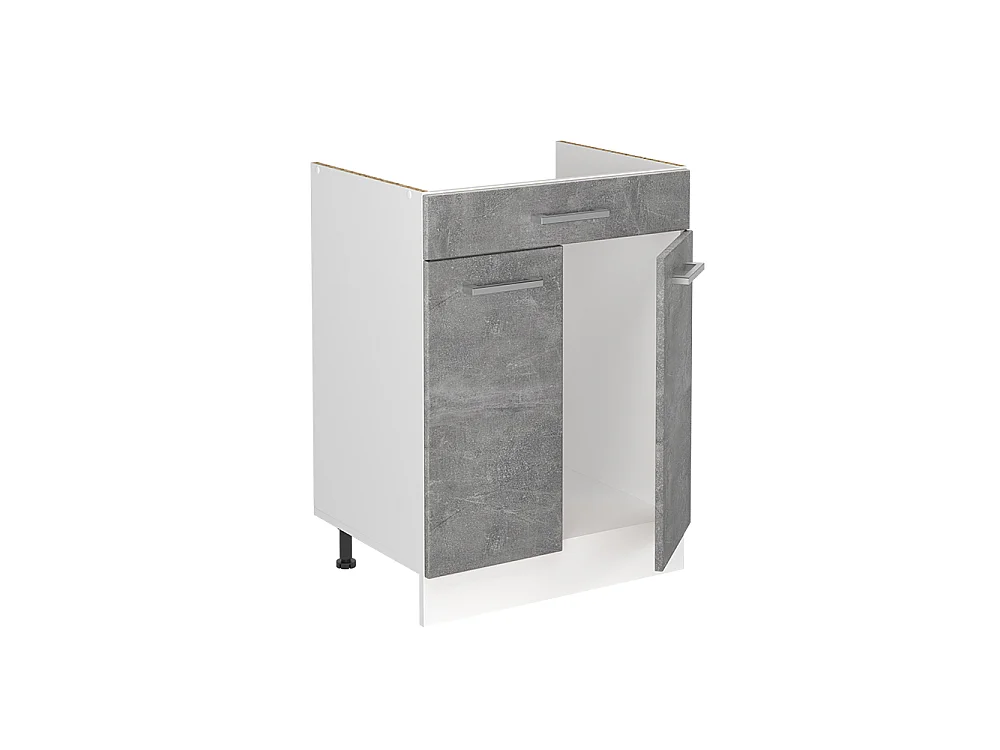 Sink base cabinet concrete/white 60x60x81.6 r-line