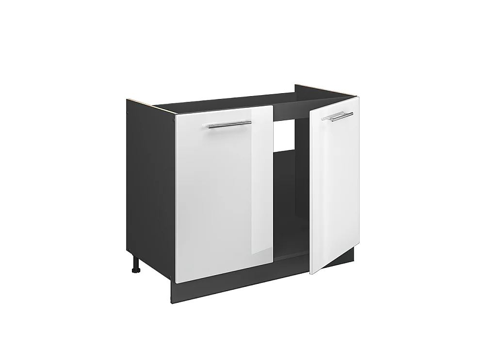 Sink base cabinet white high gloss/anthracite 100x60x82 fame-line