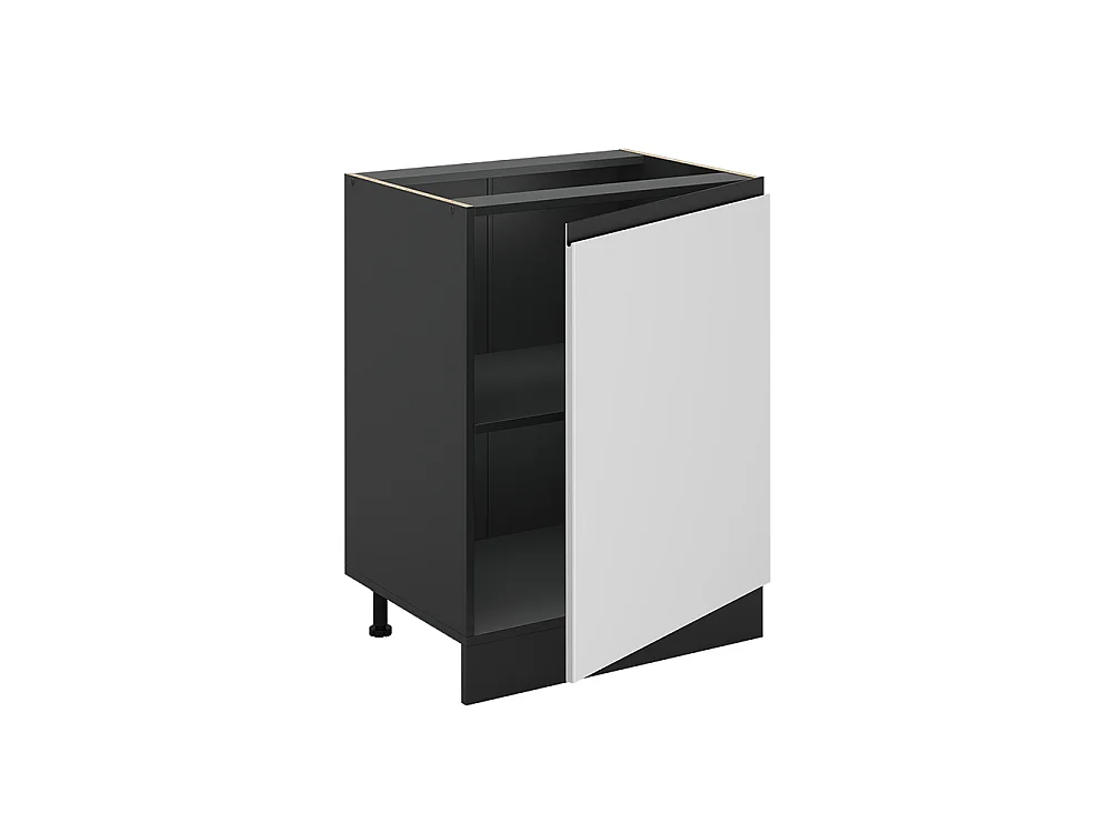 Kitchen base cabinet white/anthracite 60x60x81.6 r-line
