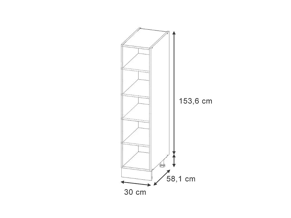 Kitchen shelf anthracite 30x56.4x153.6 fame-line