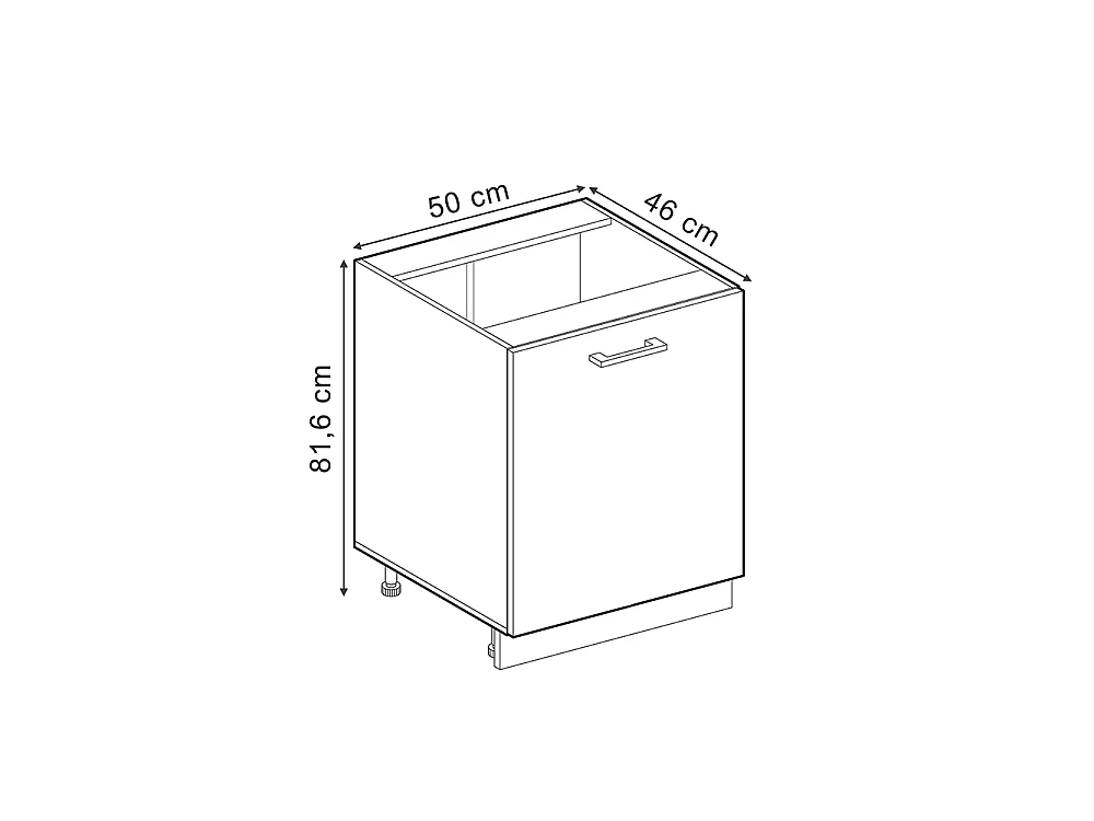 Kitchen base cabinet mint shaker style/anthracite 50x60x81.6 r-line