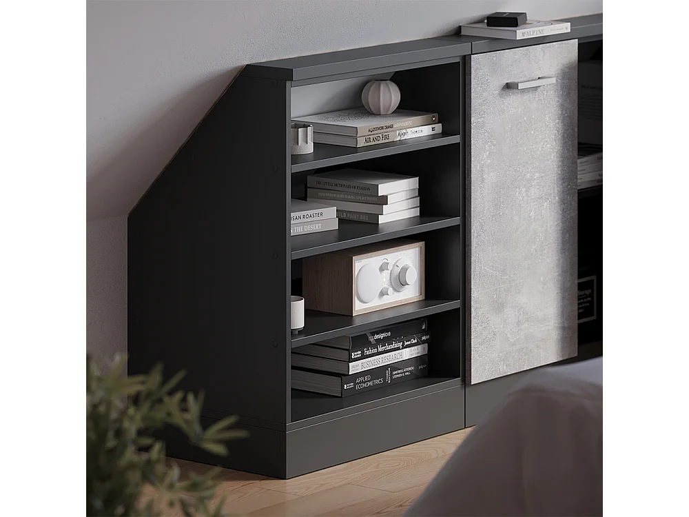 Kitchen cabinet for sloping roofs anthracite/anthracite 40x46x83.8 r-line