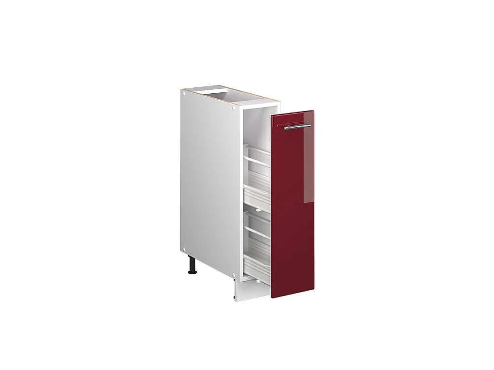 Meuble de cuisine rouge bordeaux haute brillance/blanc 20x60x82 fame-line