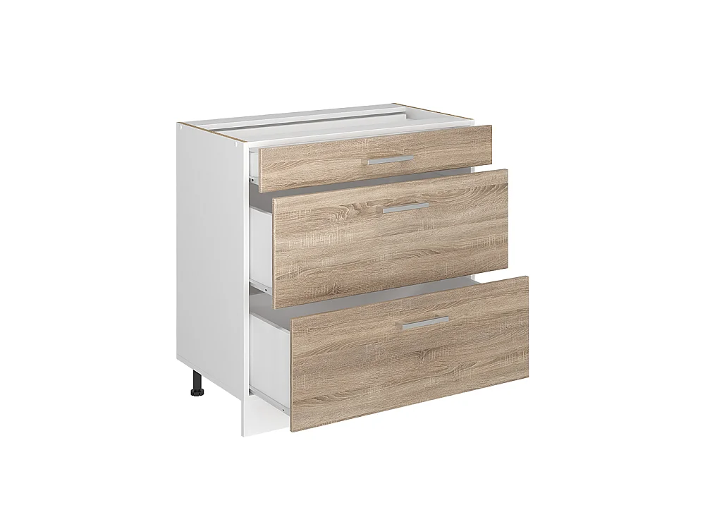 Kitchen base cabinet sonoma/white 80x60x81.6 r-line