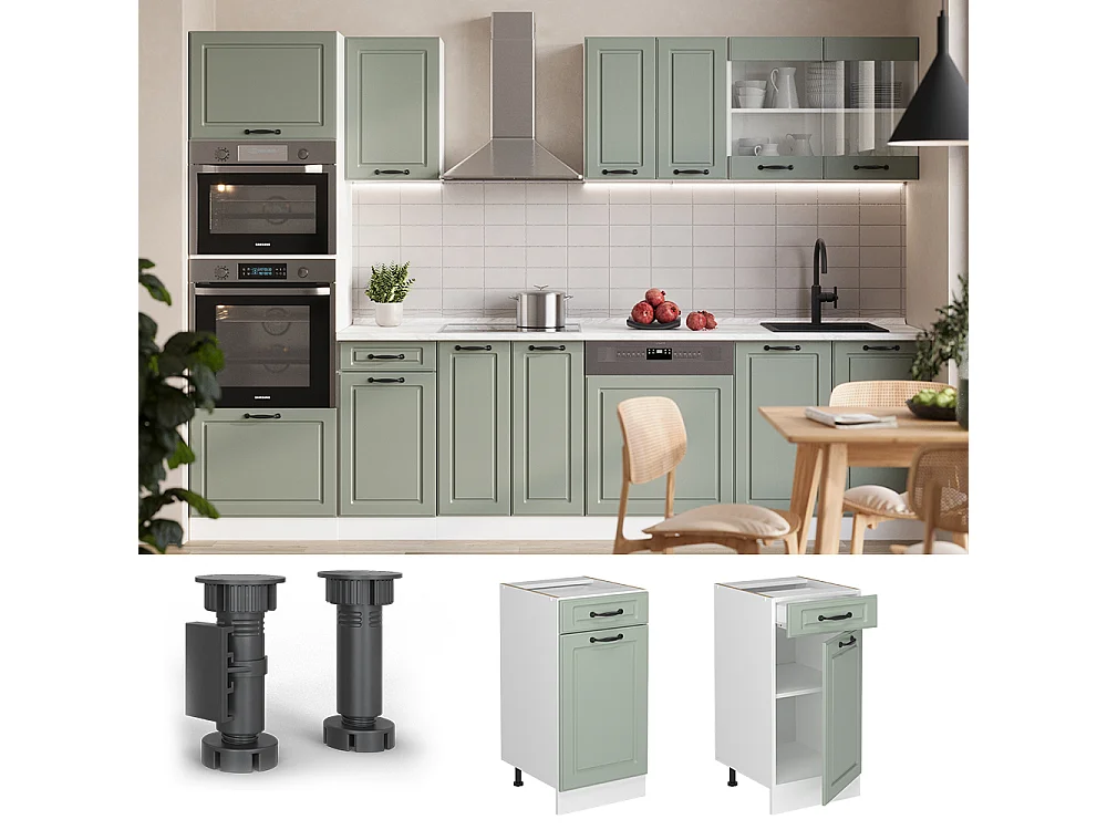 Kitchen base cabinet mint shaker style/white 40x60x81.6 r-line