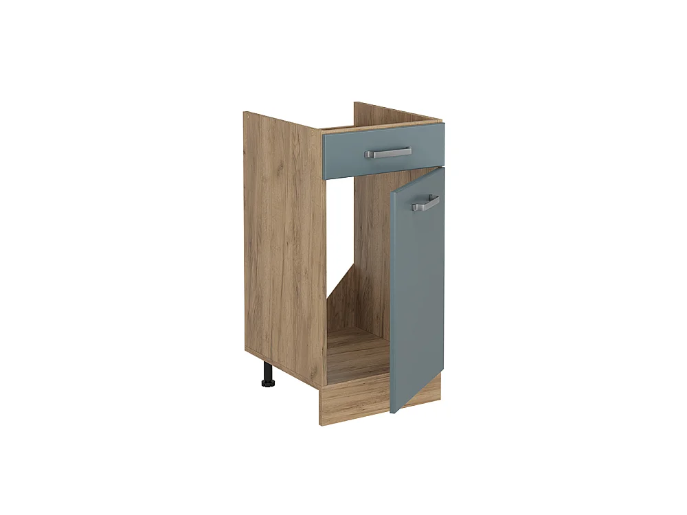Kitchen base cabinet blue-grey/goldkraft oak 40x60x81.6 r-line