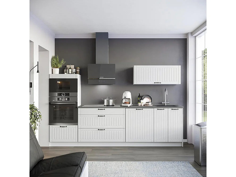 Kitchen base cabinet white Shaker Style/white 100x51.6x82 fame-line