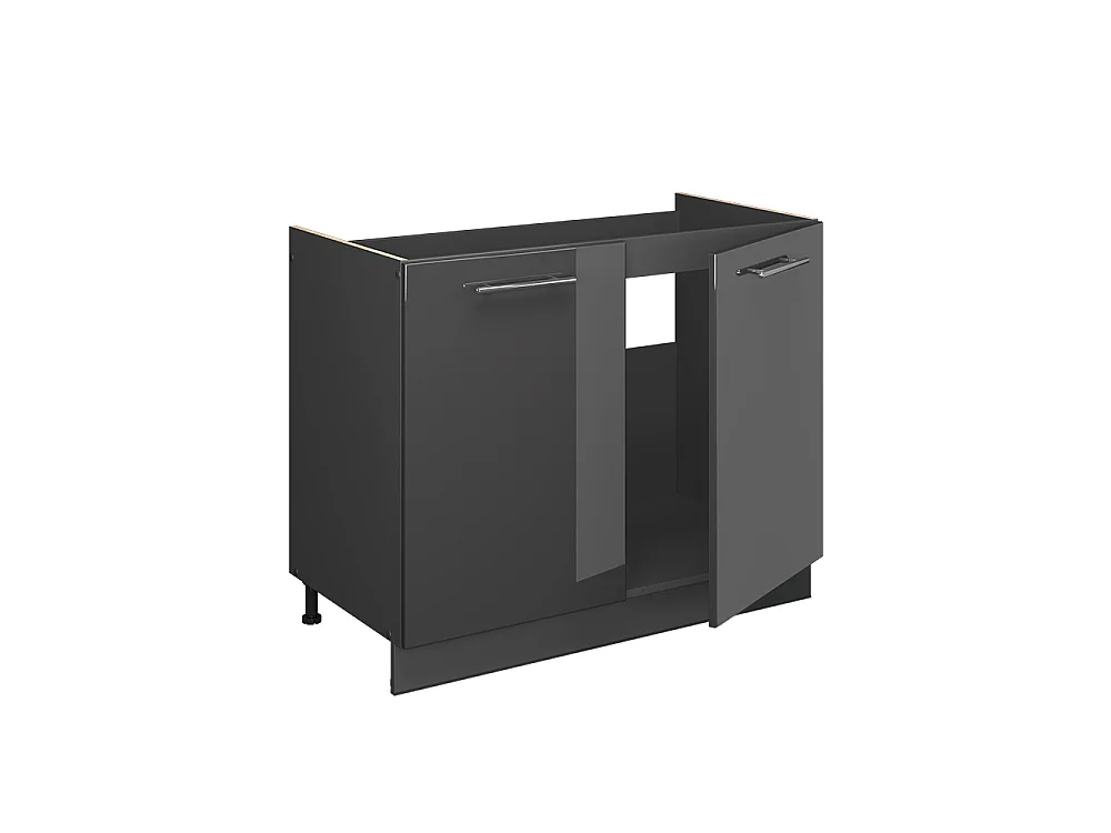 Sink base cabinet anthracite high gloss/anthracite 100x60x82 fame-line