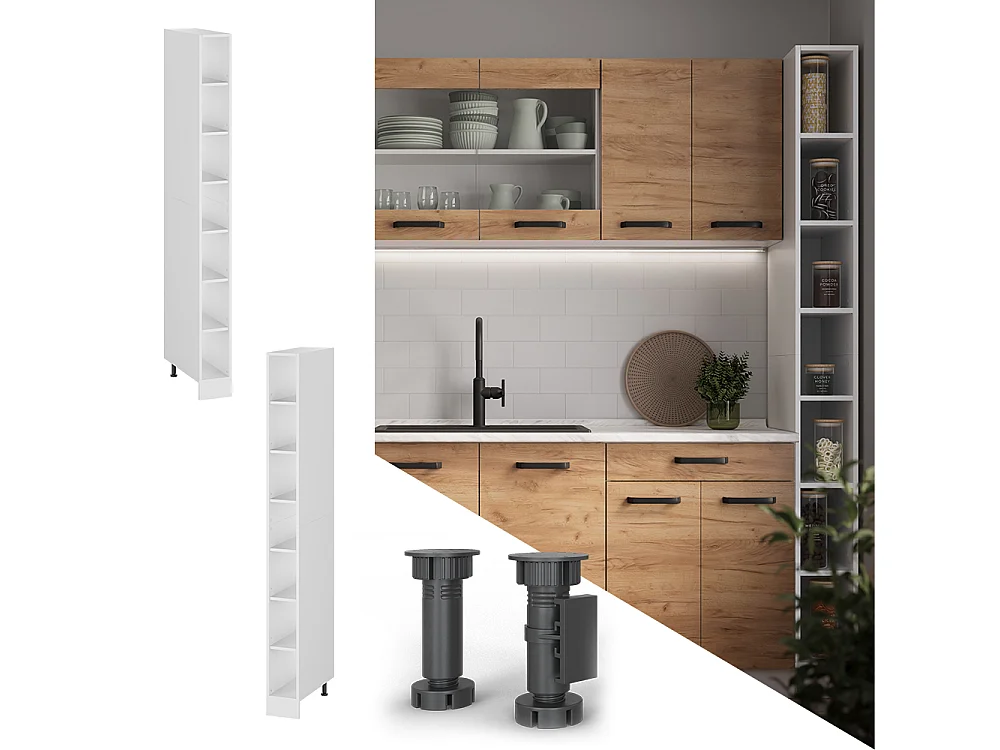 Kitchen shelf white/white 20x55x206.8 r-line
