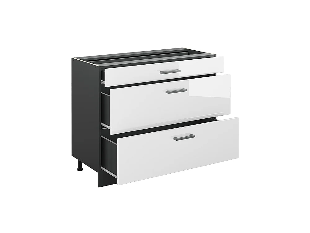 Köksunderskåp vit högblank/antracit 100x46x81.6 r-line