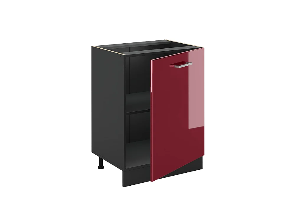 Kitchen base cabinet red high gloss/anthracite 60x46x81.6 r-line