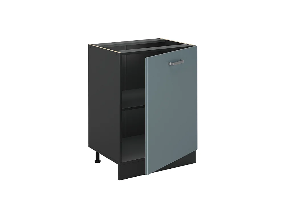 Kitchen base cabinet blue-grey/anthracite 60x60x81.6 r-line