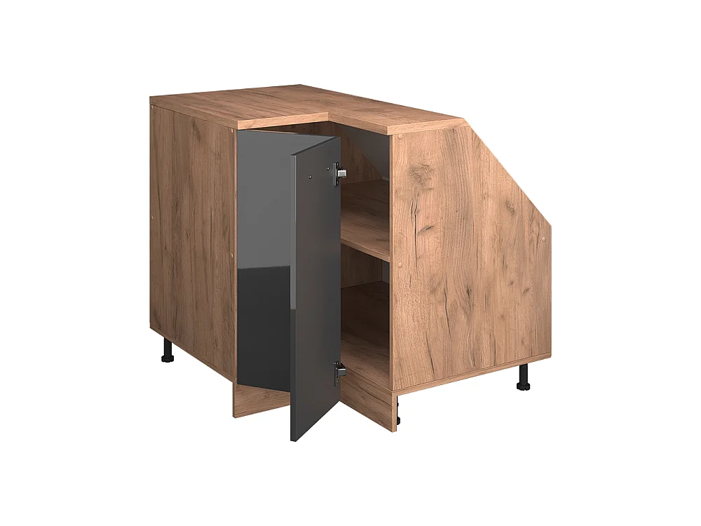 Meuble de rangement sous pente Armoire dangle anthracite haute brillance 75.6x60x81.6 rion