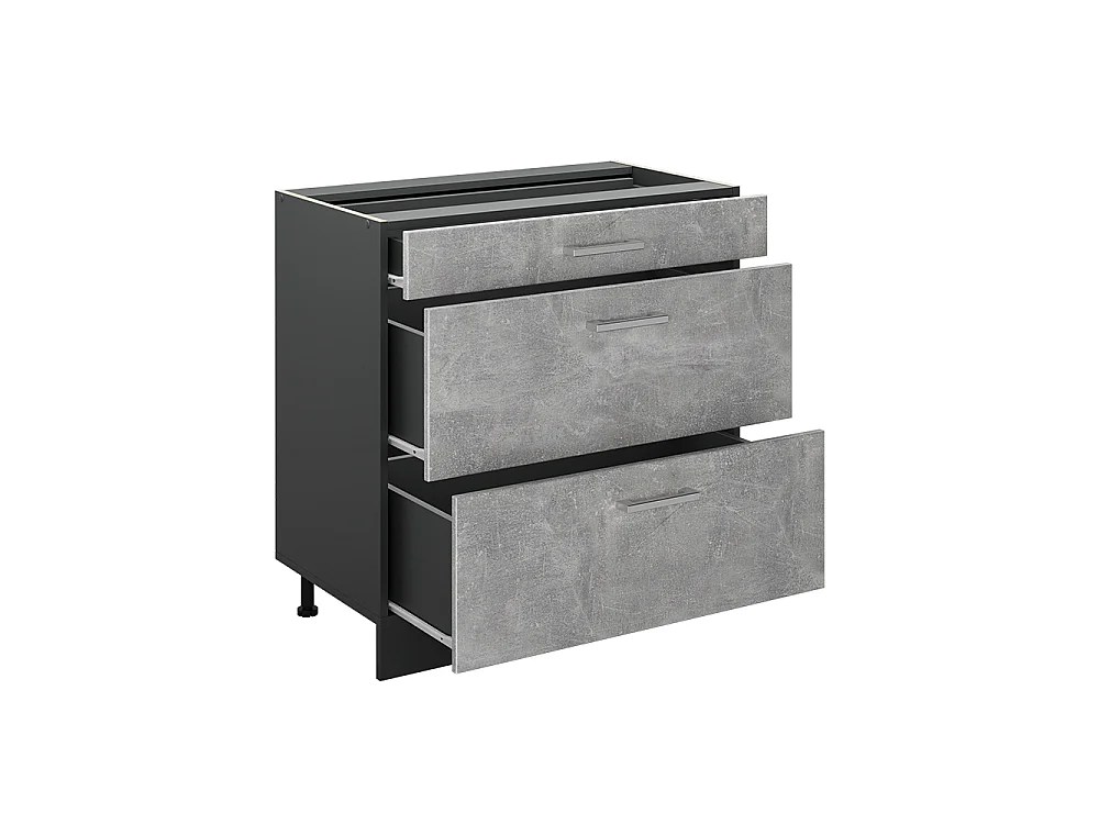 Kitchen base cabinet concrete/anthracite 80x46x81.6 r-line