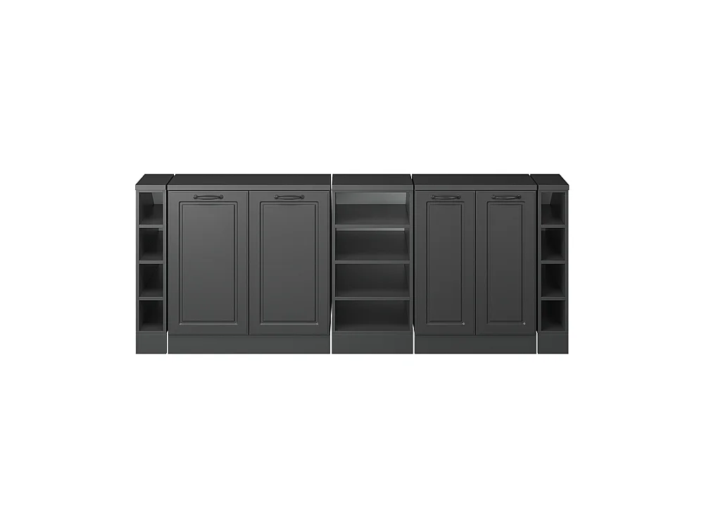 Ensembles de meuble de rangement sous pente anthracite campagne 210x60x81.6 rion