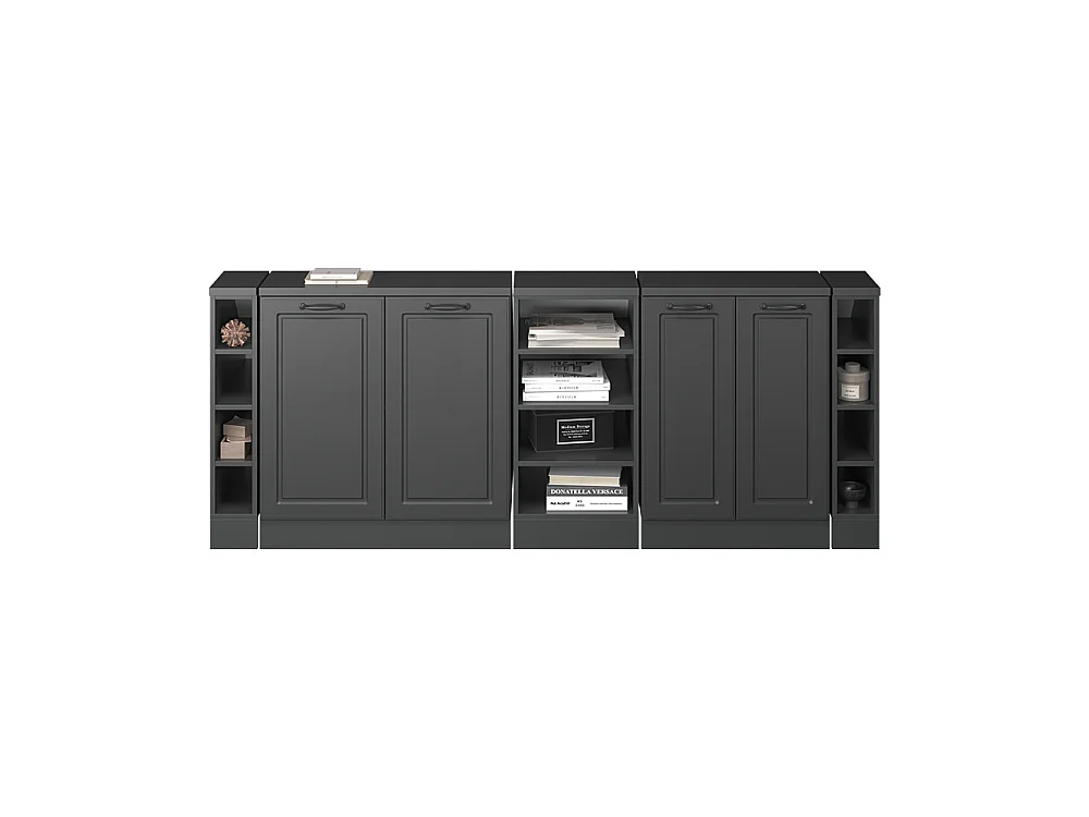 Ensembles de meuble de rangement sous pente anthracite campagne 210x60x81.6 rion