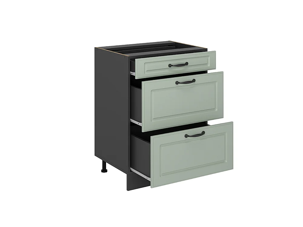 Kitchen base cabinet mint Shaker Style/anthracite 60x60x81.6 r-line