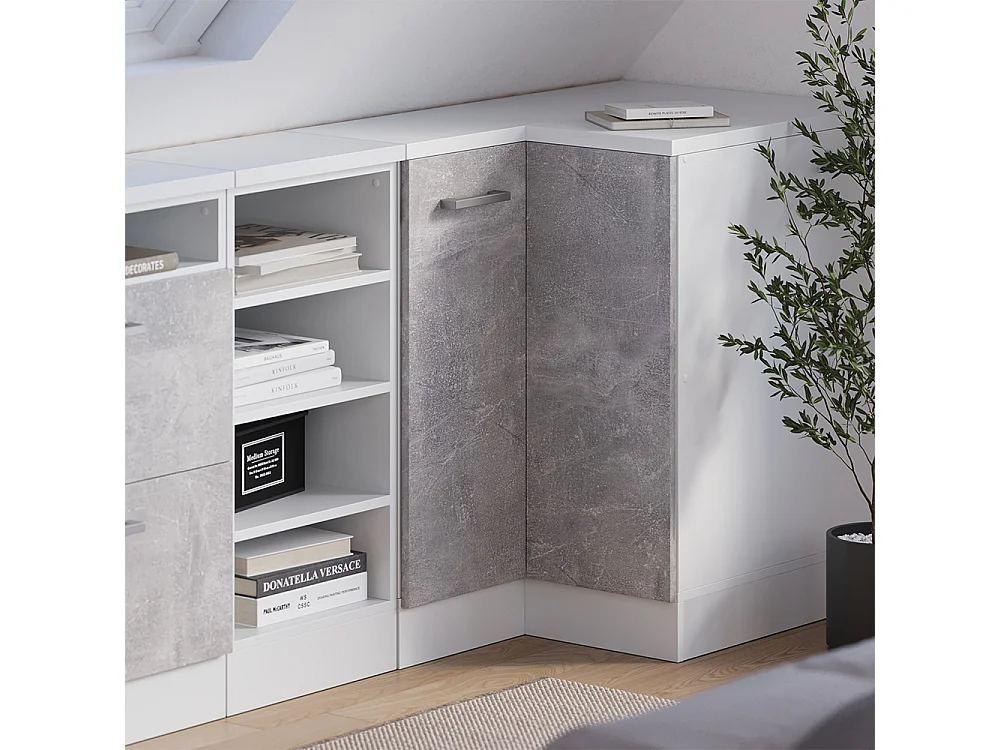 Meuble de rangement sous pente Armoire dangle béton 75.6x60x81.6 rion