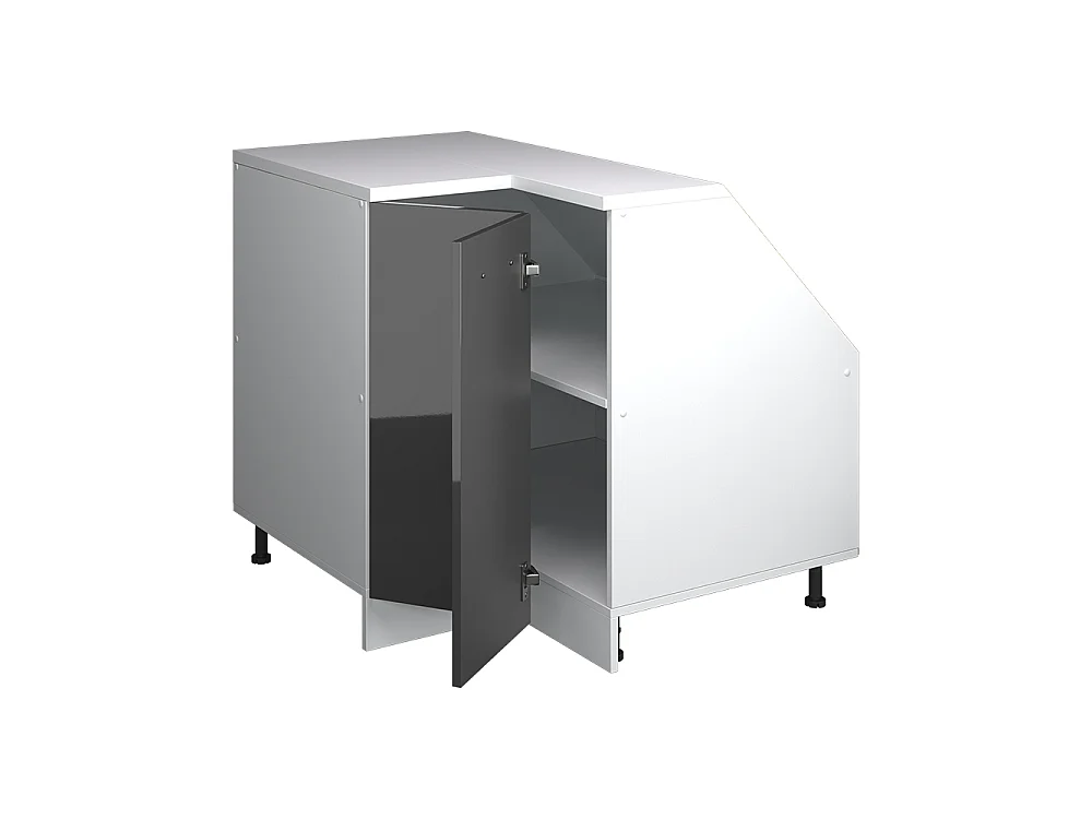 Meuble de rangement sous pente Armoire dangle anthracite haute brillance 75.6x60x81.6 rion