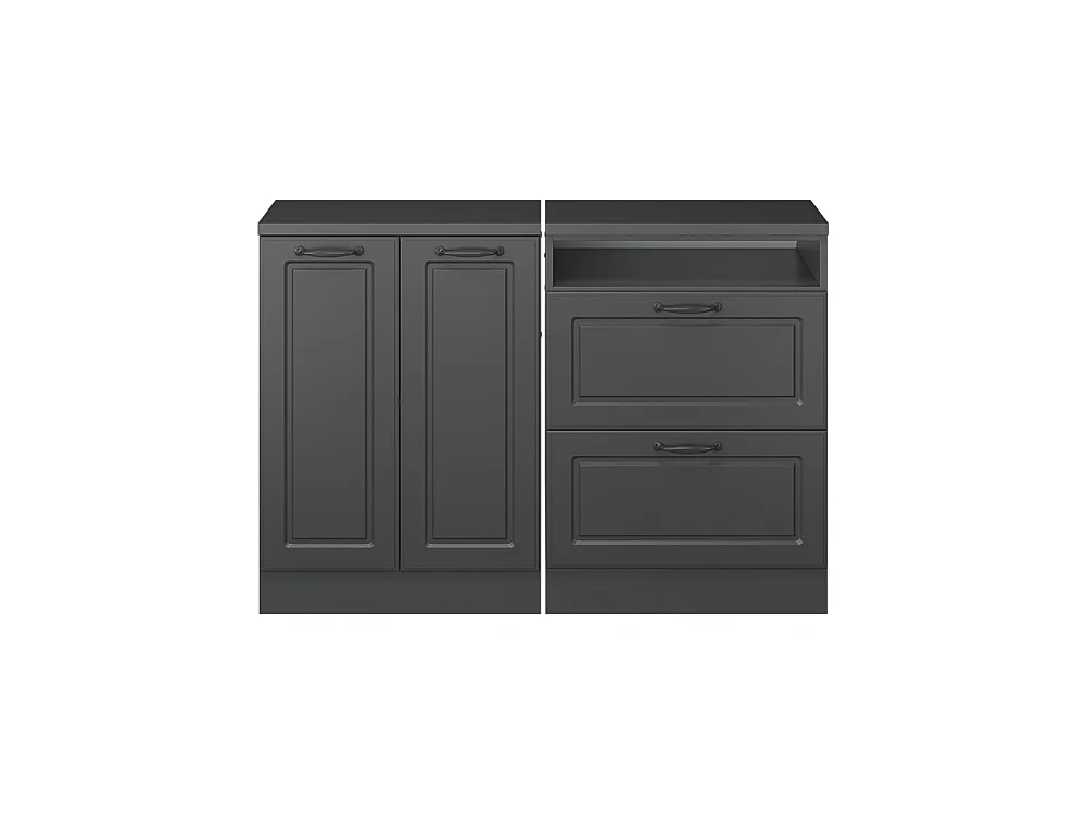 Ensembles de meuble de rangement sous pente anthracite campagne 120x60x81.6 rion