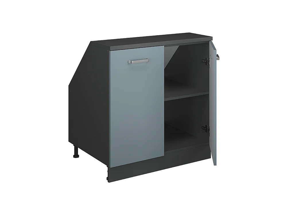Dachschrägenschrank blau-grau 80x60x81.6 rion