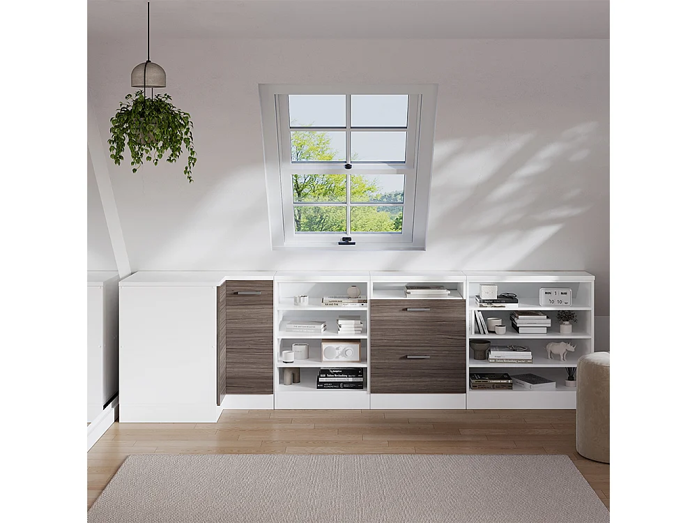 Meuble de rangement sous pente Armoire dangle gris noble 75.6x60x81.6 rion
