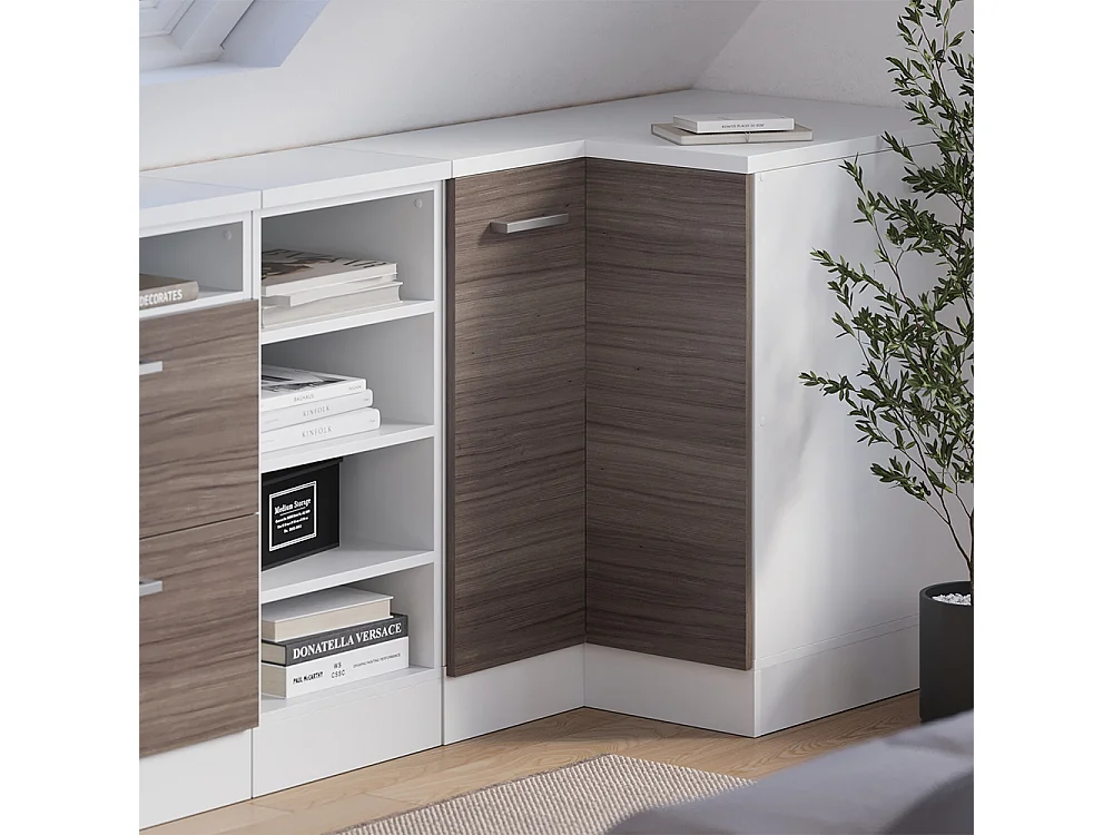 Meuble de rangement sous pente Armoire dangle gris noble 75.6x60x81.6 rion