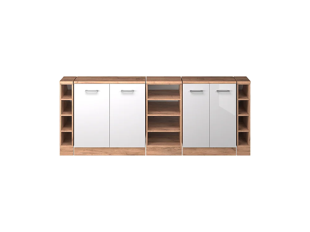 Dachschrägenschrank-Set weiß hochglanz 210x60x81.6 rion