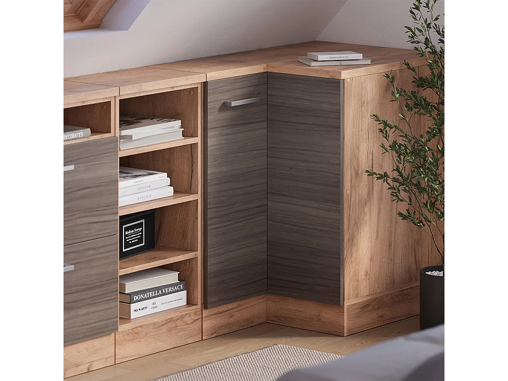 Meuble de rangement sous pente Armoire dangle gris noble 75.6x60x81.6 rion