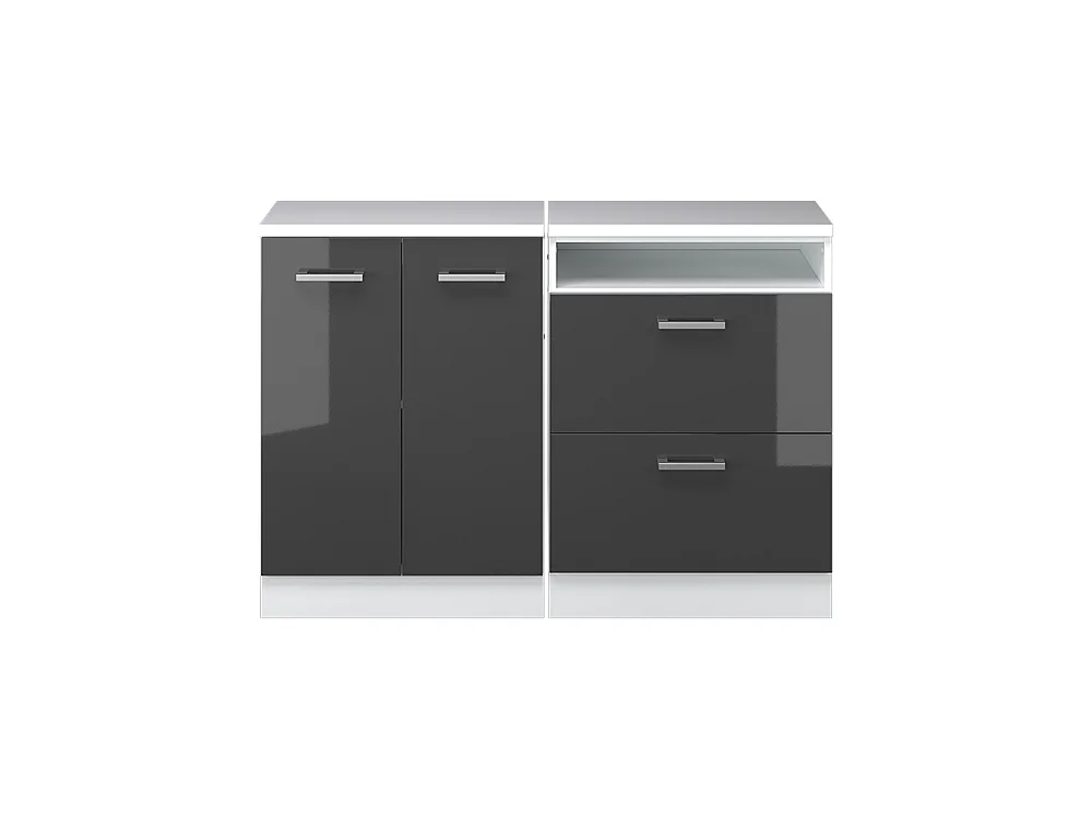 Ensembles de meuble de rangement sous pente anthracite haute brillance 120x60x81.6 rion