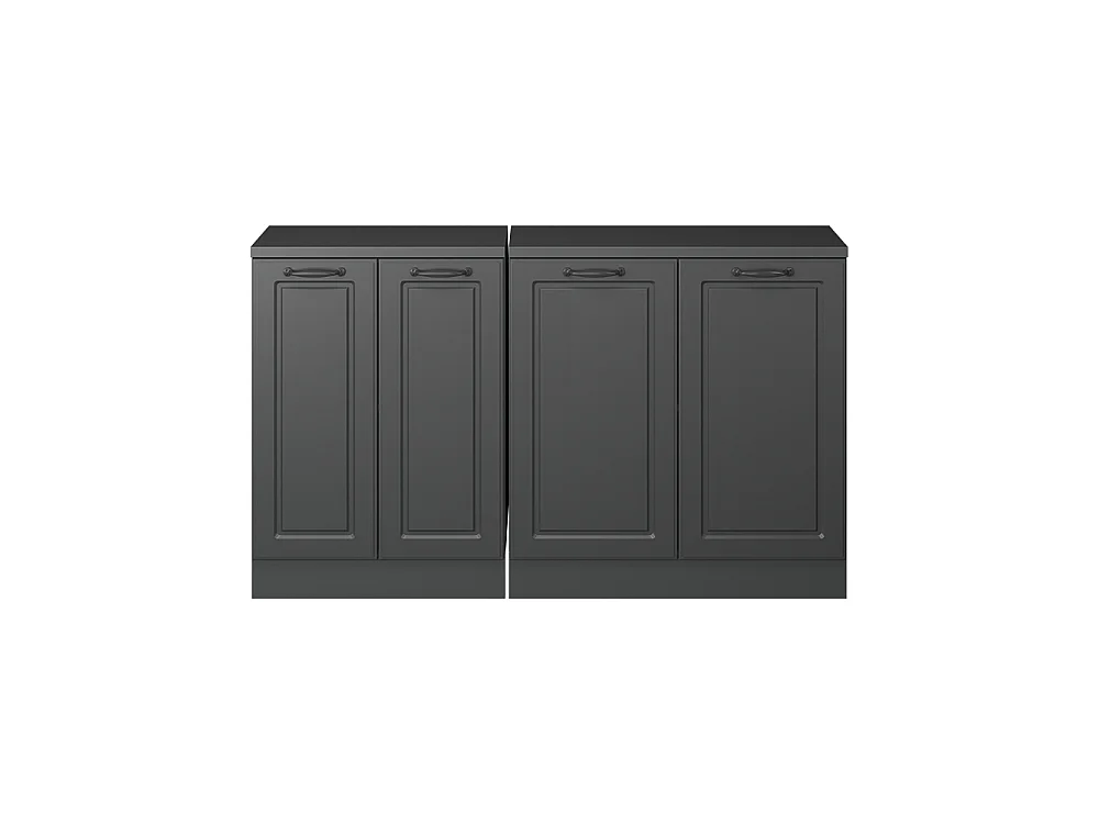 Ensembles de meuble de rangement sous pente anthracite campagne 140x60x81.6 rion