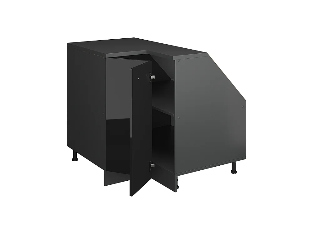Dachschrägenschrank Eckschrank schwarz hochglanz 75.6x60x81.6 rion