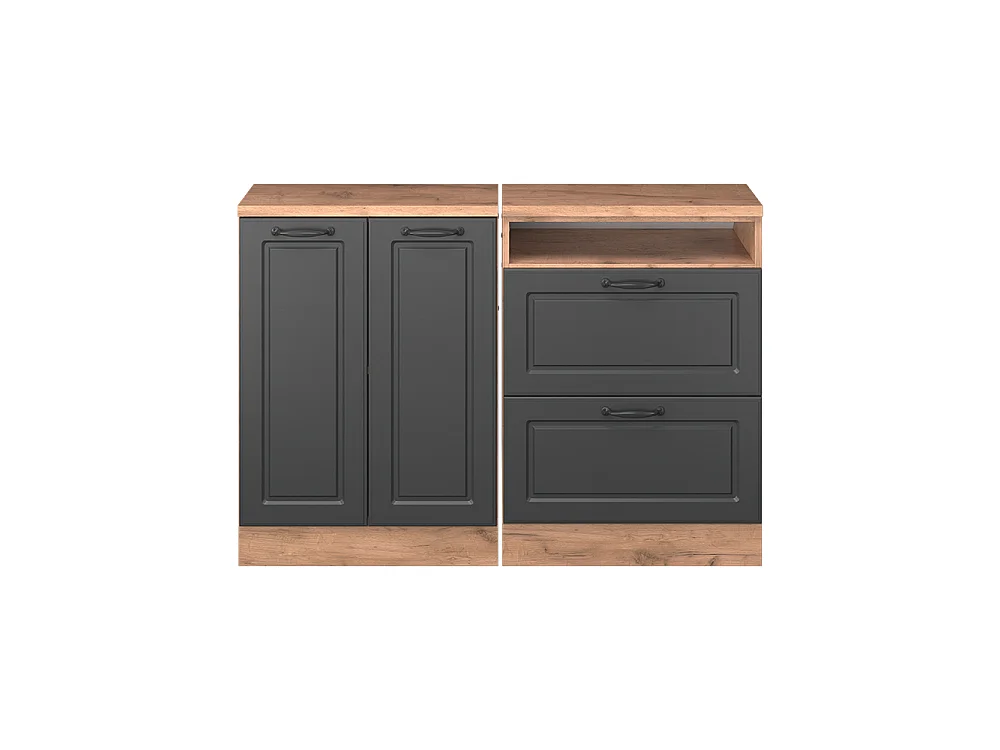 Ensembles de meuble de rangement sous pente anthracite campagne 120x60x81.6 rion