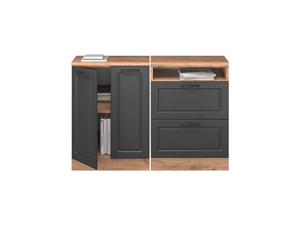 Ensembles de meuble de rangement sous pente anthracite campagne 120x60x81.6 rion