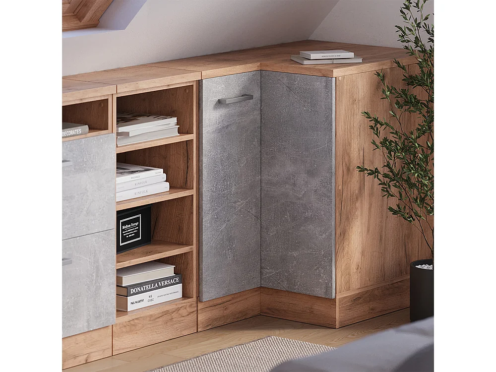 Meuble de rangement sous pente Armoire dangle béton 75.6x60x81.6 rion