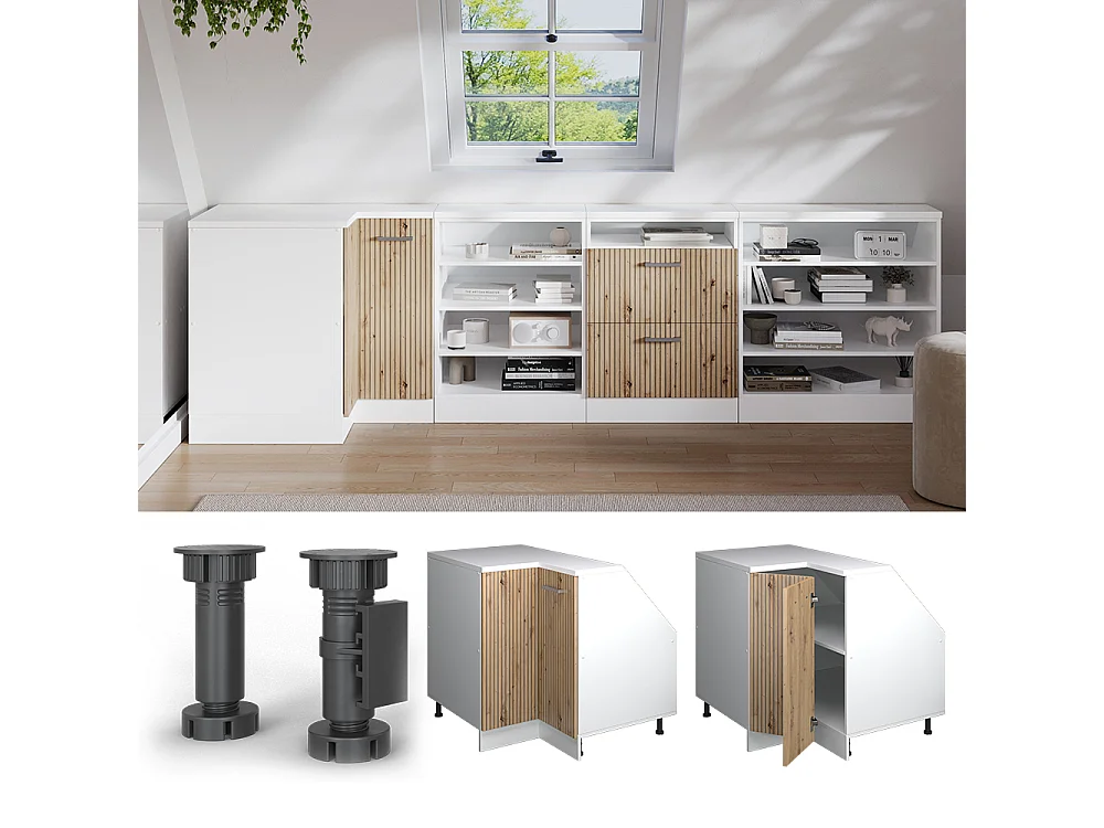 Dachschrägenschrank Eckschrank artisan-eiche 75.6x60x81.6 rion